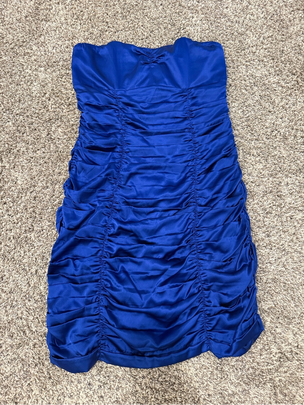 Express Royal Blue Strapless Ruched Cocktail Dress Size 12